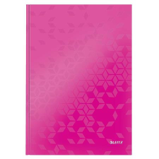  LEITZ Beíró, A4, kockás, 80 lap, keményfedeles, LEITZ &quot;Wow&quot;, rózsaszín füzet