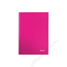Leitz Beíró, A5, vonalas, 80 lap, keményfedeles, lakkfényű, LEITZ Wow, rózsaszín (E46271023) füzet