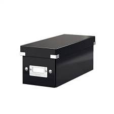 Leitz CD tároló doboz, lakkfényű, LEITZ &quot;Click&amp;Store&quot;, fekete papírárú, csomagoló és tárolóeszköz