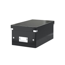 Leitz DVD tároló doboz, lakkfényű, LEITZ &quot;Click&amp;Store&quot;, fekete papírárú, csomagoló és tárolóeszköz