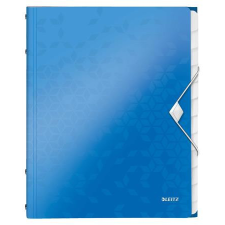  LEITZ Előrendező, A4, 12 részes, műanyag, LEITZ &quot;Wow&quot;, kék aláírókönyv