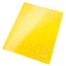 Leitz Gumis mappa, 15 mm, karton, A4, LEITZ &quot;Wow&quot;, sárga mappa