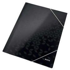 Leitz Gumis mappa, 15 mm, karton, A4, LEITZ "Wow", fekete mappa