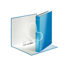 Leitz Gyűrűs könyv, 2 gyűrű, D alakú, 40 mm, A4 Maxi, karton, lakkfényű, LEITZ &quot;Wow&quot;, kék kreatív papír