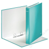 Leitz Gyűrűs könyv, 2 gyűrű, D alakú, 40 mm, A4 Maxi, karton, lakkfényű, LEITZ Wow, jégkék (E42410051)