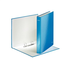 Leitz Gyűrűs könyv, 2 gyűrű, D alakú, 40 mm, A4 Maxi, karton, lakkfényű,  "Wow", kék gyűrűskönyv