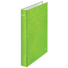 Leitz Gyűrűs könyv, 2 gyűrű, D alakú, 40 mm, A4 Maxi, karton, LEITZ &quot;Wow&quot;, zöld gyűrűskönyv