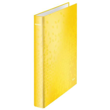 Leitz Gyűrűs könyv, 4 gyűrű, d alakú, 40 mm, a4 maxi, karton, leitz &quot;wow&quot;, sárga 42420016 gyűrűskönyv