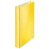 Leitz Gyűrűs könyv, 4 gyűrű, D alakú, 40 mm, A4 Maxi, karton, LEITZ "Wow", sárga