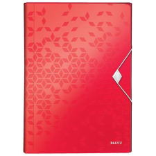 Leitz Harmonikamappa, A4, PP, 6 rekeszes, LEITZ "Wow", piros mappa