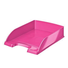Leitz Irattálca, műanyag, LEITZ "Wow", metál rózsaszín irattálca