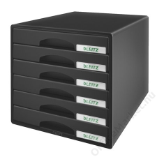 Leitz Irattároló, műanyag, 6 fiókos, LEITZ Plus, fekete (E52120095) irattároló szekrény