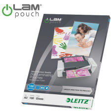 Leitz Meleglamináló fólia, 100 mikron, A3, fényes, UDT technológiával (E74870000) lamináló fólia