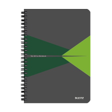 Leitz Office 90 lapos A5 kockás spirálfüzet - Szürke -zöld füzet
