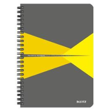 Leitz Office spirálfüzet, A5, vonalas, 90 lap, laminált karton borító (szürke-sárga) (LEITZ_44590015) füzet