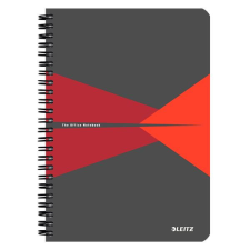 Leitz Office spirálfüzet karton borítóval, A5, kockás, szürke-piros (44580025) füzet