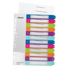 Leitz Regiszter, A4 Maxi, 1-12, nyomtatható, LEITZ "Wow" regiszter és tartozékai