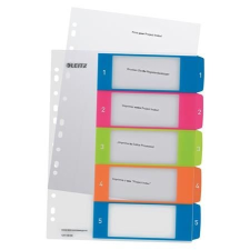 Leitz Regiszter, A4 Maxi, 1-5, nyomtatható, LEITZ "Wow" regiszter és tartozékai
