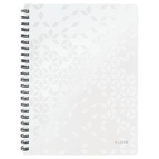 Leitz Spirálfüzet, A4, kockás, 80 lap, LEITZ "Wow", fehér füzet