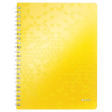 Leitz Spirálfüzet, A4, kockás, 80 lap, LEITZ "Wow", sárga füzet