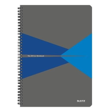 Leitz Spirálfüzet, A4, kockás, 90 lap, PP borító, LEITZ &quot;Office&quot;, szürke-kék füzet