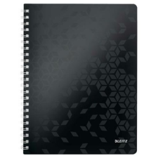 Leitz Spirálfüzet, A4, vonalas, 80 lap, LEITZ "Wow", fekete füzet