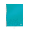 Leitz Spirálfüzet, A4, vonalas, 80 lap, LEITZ Wow, jégkék (E46370051)