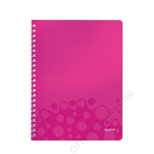 Leitz Spirálfüzet, A4, vonalas, 80 lap, LEITZ Wow, rózsaszín (E46370023) füzet