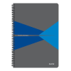 Leitz Spirálfüzet, A4, vonalas, 90 lap, laminált karton borító, LEITZ "Office", szürke-kék
