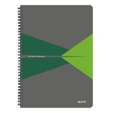 Leitz spirálfüzet, A4, vonalas, 90 lap, "Office", szürke-zöld (E44960055) (E44960055) füzet