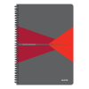 Leitz Spirálfüzet, A4, vonalas, 90 lap, PP borító, LEITZ "Office", szürke-piros