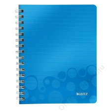 Leitz Spirálfüzet, A5, kockás, 80 lap, LEITZ Wow, kék (E46410036) füzet