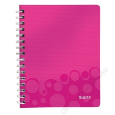 Leitz Spirálfüzet, A5, kockás, 80 lap, LEITZ Wow, rózsaszín (E46410023) füzet