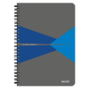  LEITZ Spirálfüzet, A5, vonalas, 90 lap, laminált karton borító, LEITZ "Office", szürke-kék
