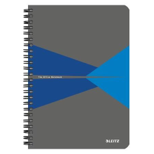 Leitz spirálfüzet, A5, vonalas, 90 lap, "Office", szürke-kék (E44990035) (E44990035) füzet