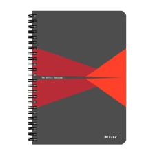 Leitz Spirálfüzet LEITZ Office A/5 karton borítóval 90 lapos kockás piros füzet