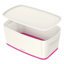 Leitz Tároló doboz LEITZ Wow Mybox fedeles műanyag kicsi fehér/rózsaszín papírárú, csomagoló és tárolóeszköz