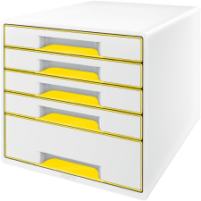 Leitz WOW CUBE, 5 fiók, fehér-sárga irattálca