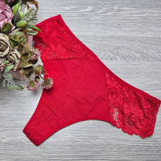Lemila Magas derekú pamut tanga csipke betéttel M, Piros