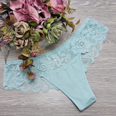 Lemila Női féltanga pamut csipke-derékkal Türkiz, M