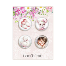 LemonCraft Díszítőelem 2.5 cm - Cotton Candy Girl - Buttons (1 csomag) dekorációs kellék