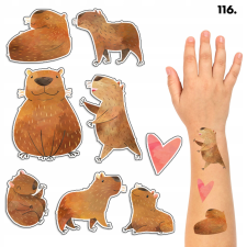 LEMOSHATÓ TETOVÁLÁS GYEREKEKNEK IDEIGLENES CAPYBARA - 8 EL. / 150 RAJZ csillámtetoválás
