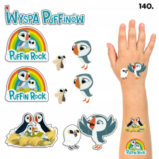 LEMOSHATÓ TETOVÁLÁS GYEREKEKNEK IDEIGLENES PUFFIN SZIGET - 8 EL. / 150 WZ. csillámtetoválás