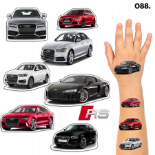 LEMOSHATÓ TETOVÁLÁSOK GYEREKEKNEK IDEIGLENES AUDI AUTÓK - 8 EL. / 150 MODELL csillámtetoválás