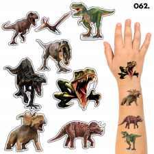 LEMOSHATÓ TETOVÁLÁSOK GYEREKEKNEK IDEIGLENES DINOSZAURUSZOK - 8 EL. / 150 MODELL csillámtetoválás