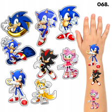 LEMOSHATÓ TETOVÁLÁSOK GYEREKEKNEK IDEIGLENES SONIC SONIC - 8 EL. / 150 RAJZ csillámtetoválás