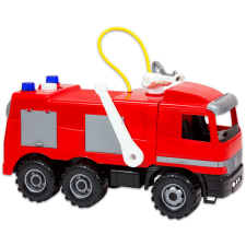 LENA 02028 Óriás tűzoltóautó dobozban autópálya és játékautó