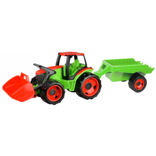 LENA Giga Trucks Traktor pótkocsival - Zöld/piros (02136) autópálya és játékautó