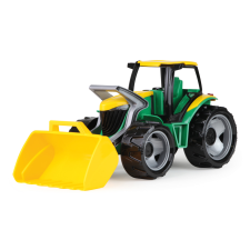 LENA : Óriás traktor homlokrakodóval zöld/sárga 62cm autópálya és játékautó