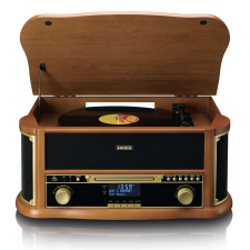Lenco TCD-2571 Lemezjátszó, Retro design, bluetooth, LCD, fa, Barna lemezjátszó